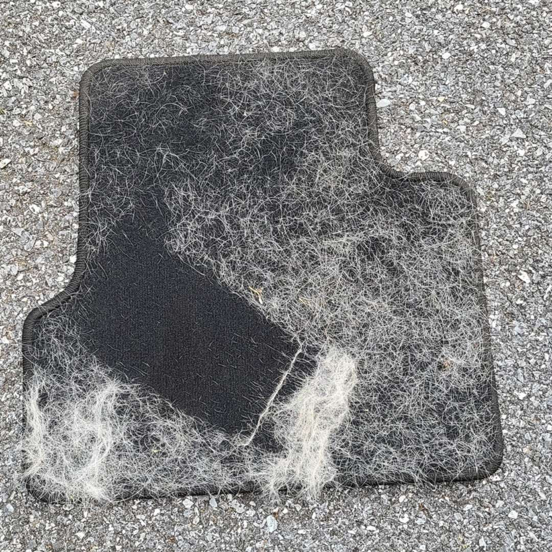 Alfombrilla de coche con pelo de mascota